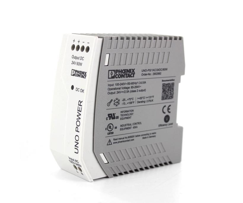 Power supply for DIN rail mounting, input: 1-phase, output: 24 V DC/60 W UNO-PS/1AC/24DC/ 60W 290299